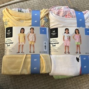 Two sets brand new mix and match lightweight toddler outfits